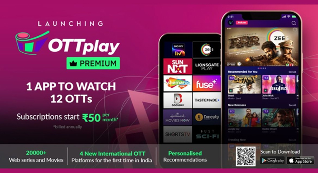 OTTplay enters into streaming; launches 5 OTTs subscription packs with Indian, International platforms